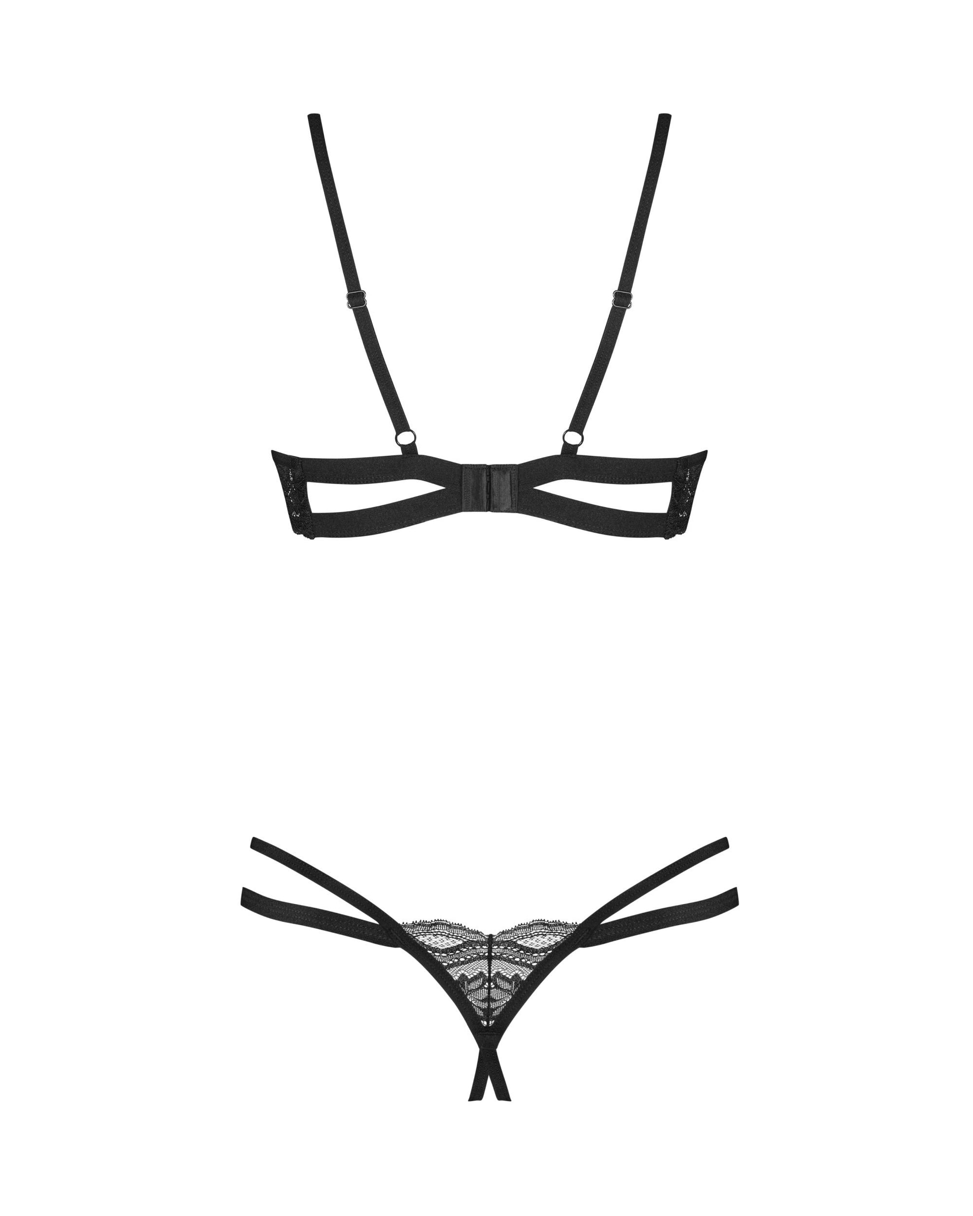 Sexy Open Cup & Crotchless Panty 2 Piece Lingerie Set Obsessive Nutris-4