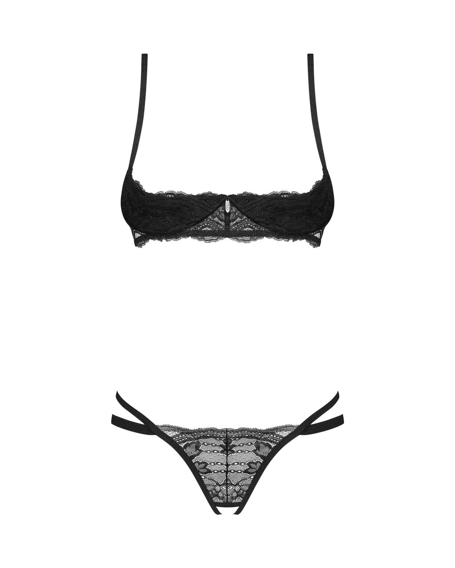 Sexy Open Cup & Crotchless Panty 2 Piece Lingerie Set Obsessive Nutris-3