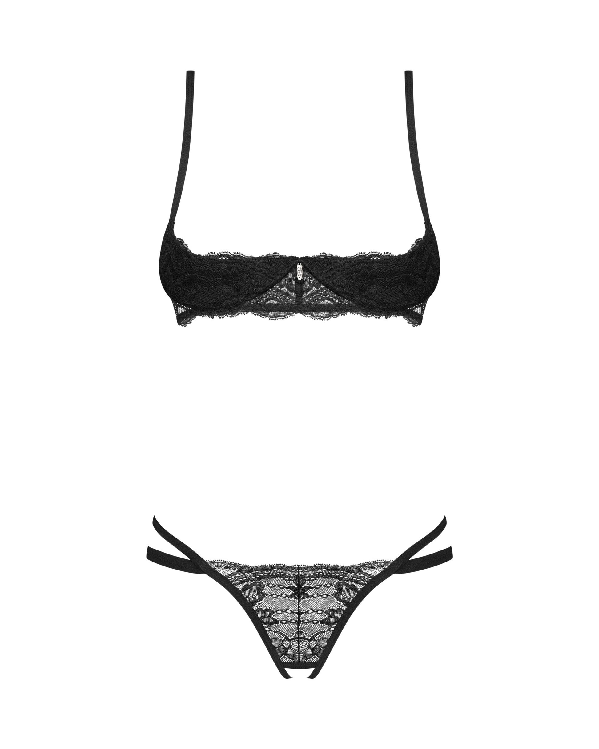 Sexy Open Cup & Crotchless Panty 2 Piece Lingerie Set Obsessive Nutris-3